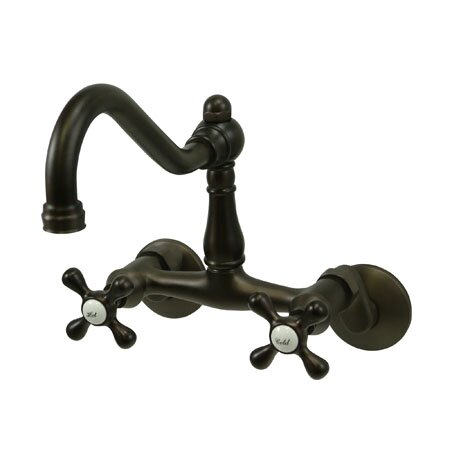 Vintage Double Handle Wall Mount Kitchen Faucet. Come see 15 Lovely European Country Inspired Decorating Ideas for Home!