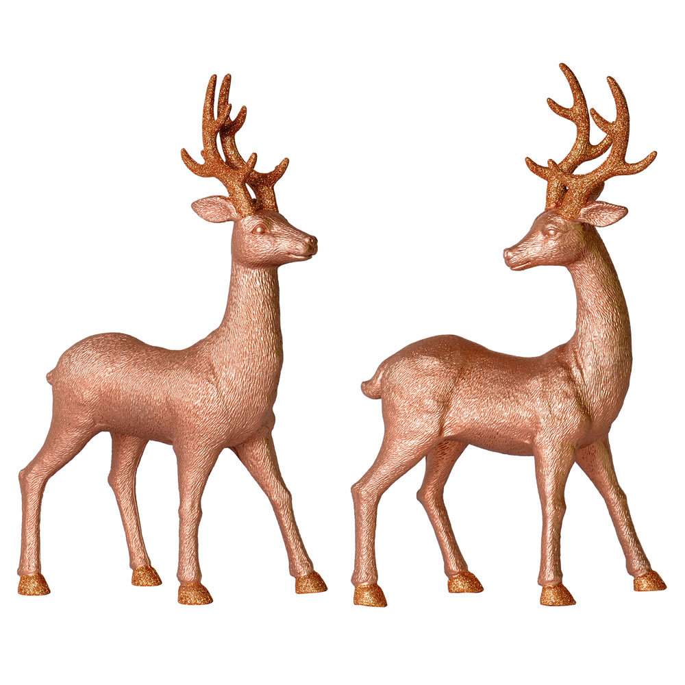 The Holiday Aisle® 2 Piece Christmas Deer Figurine Set Wayfair