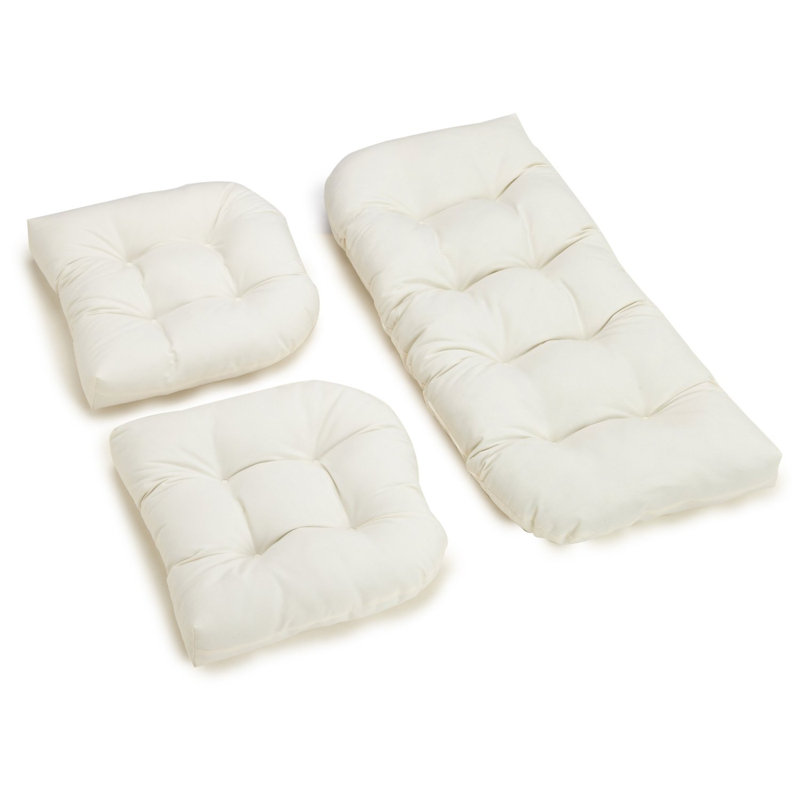 3 Piece Loveseat Cushion Set Fabric: Egg Shell