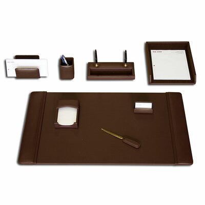 8 Piece Desk Set Dacasso Color Chocolate Brown