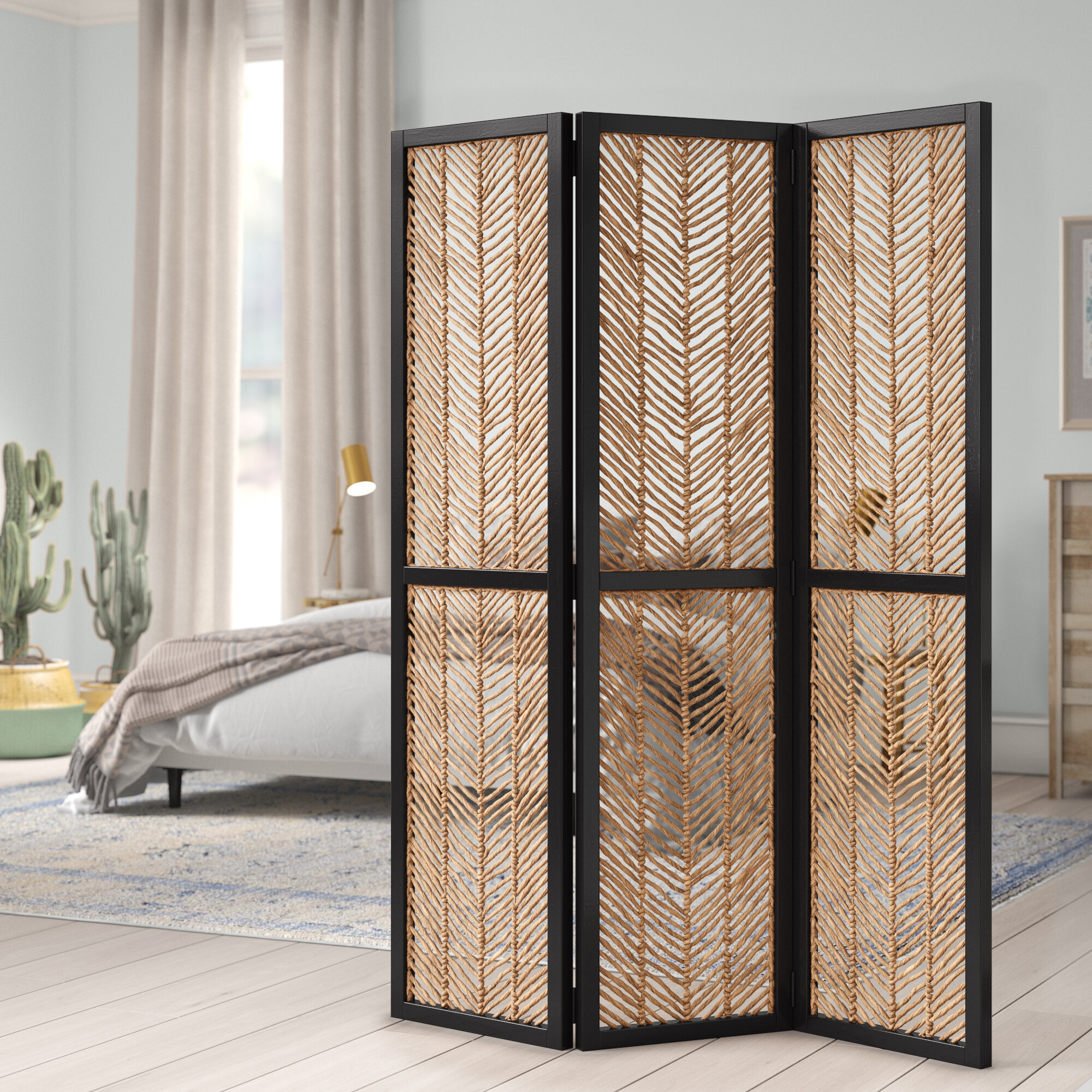 Mistana Julianna 53 W X 69 H 3 Panel Solid Wood Folding Room Divider Reviews Wayfair