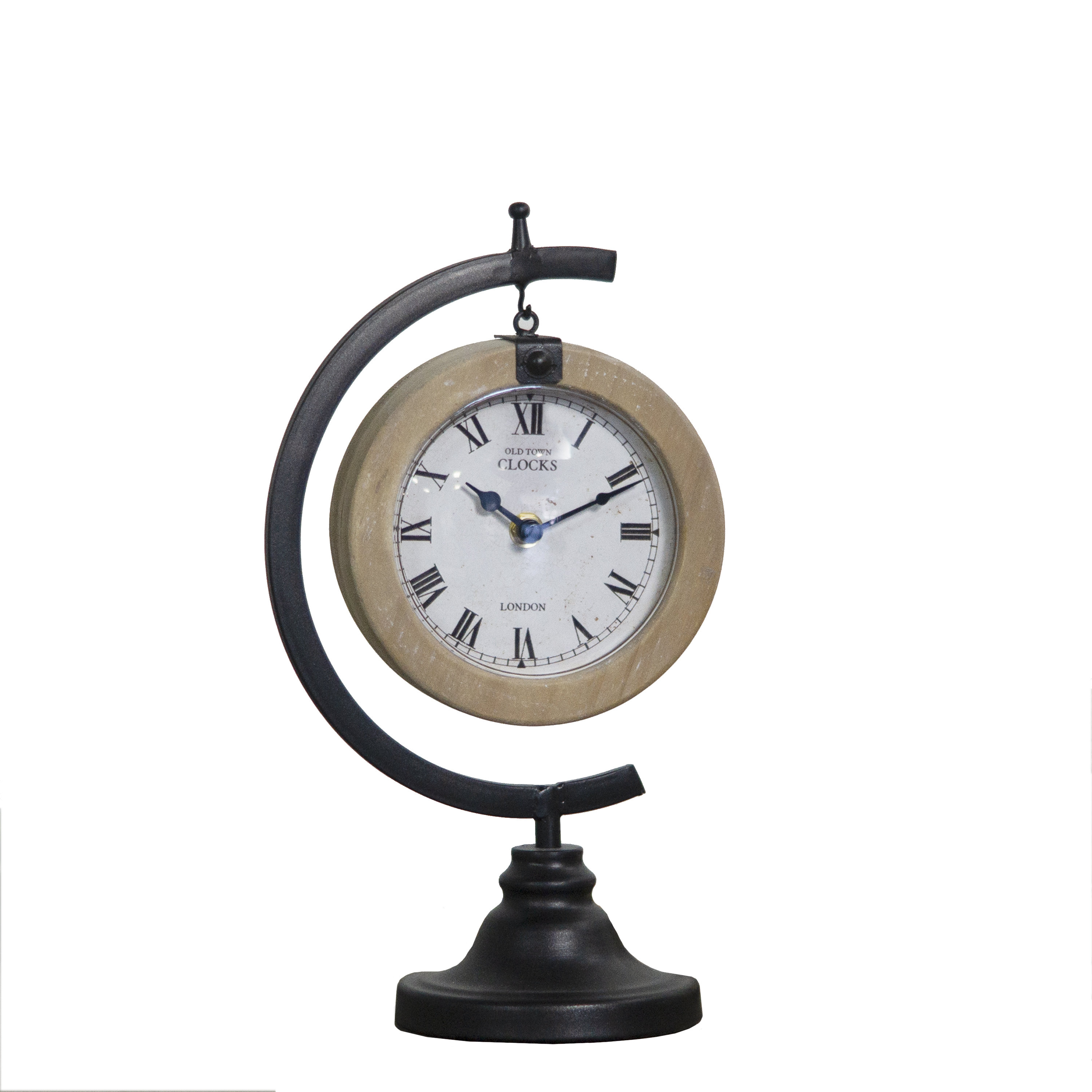 Red Barrel Studio® Analog Quartz Tabletop Clock in Black/Natural Wayfair