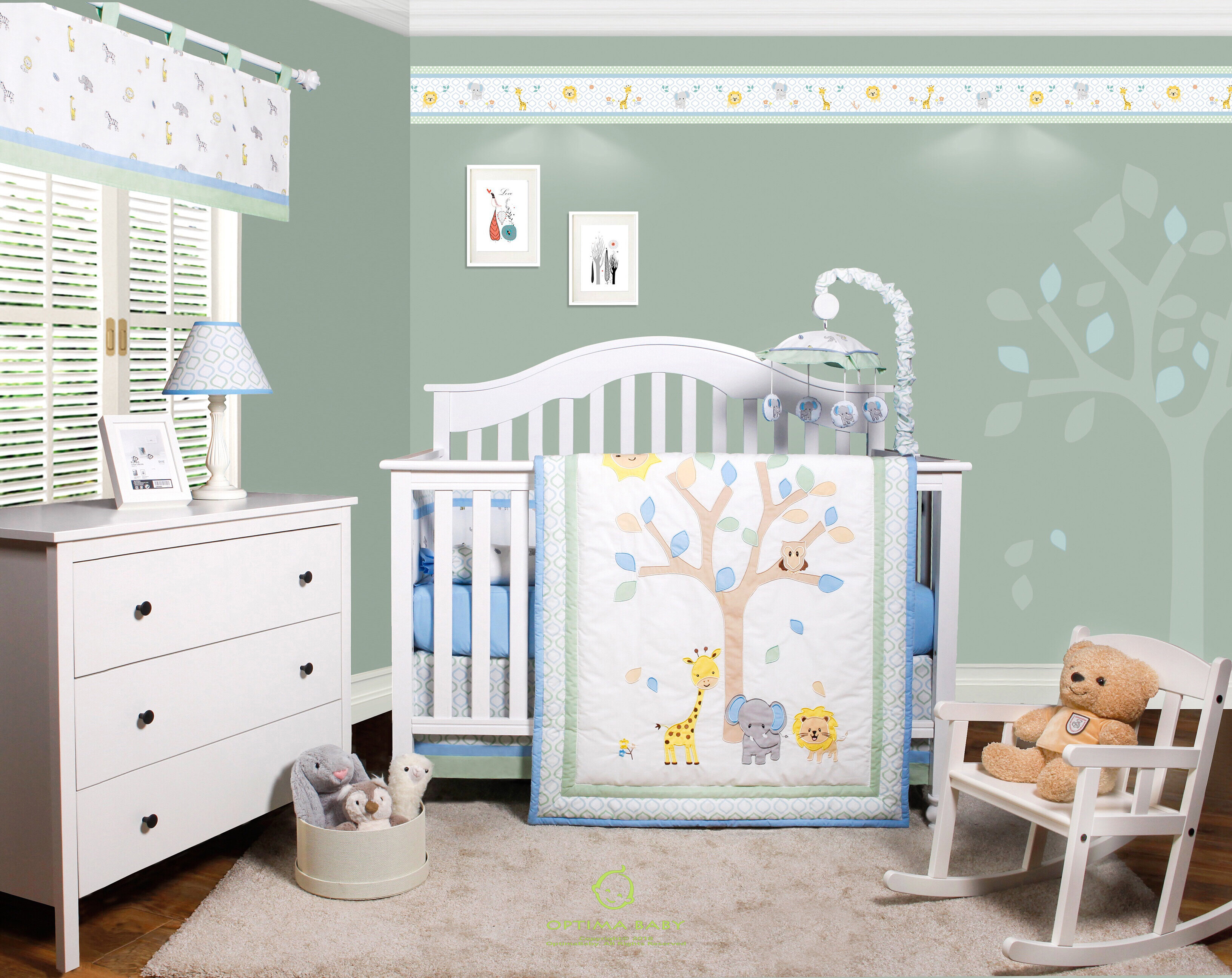 Harriet Bee Beazer Safari Jungle Animals Baby Nursery 6 Piece Crib