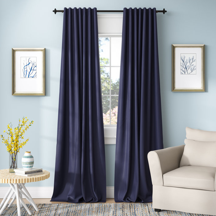 Beachcrest Home Carden Extra Wide Solid Blackout Thermal Rod