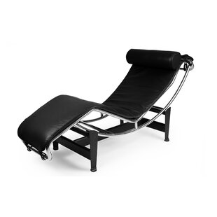Willman Leather Chaise Lounge By Rosdorf Park