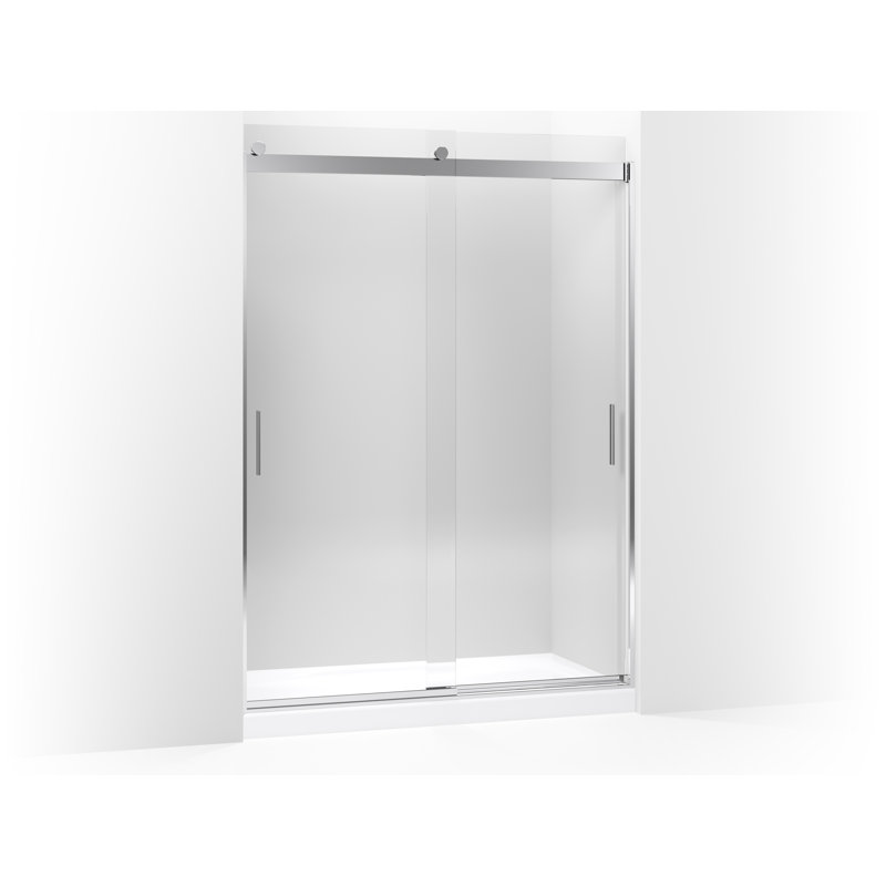 Kohler Levity Sliding Shower Door 82 H X 56 625 59 625 W With 0 3125 Thick Crystal Clear Glass And Blade Handles Wayfair