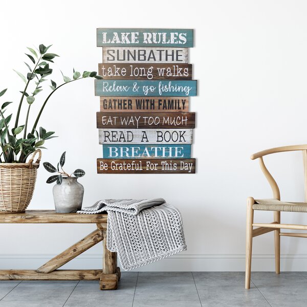 Details about   Lakehouse Wall Decor Wood Arrows Beach Welcome Sign Positive Quotes Kitchen