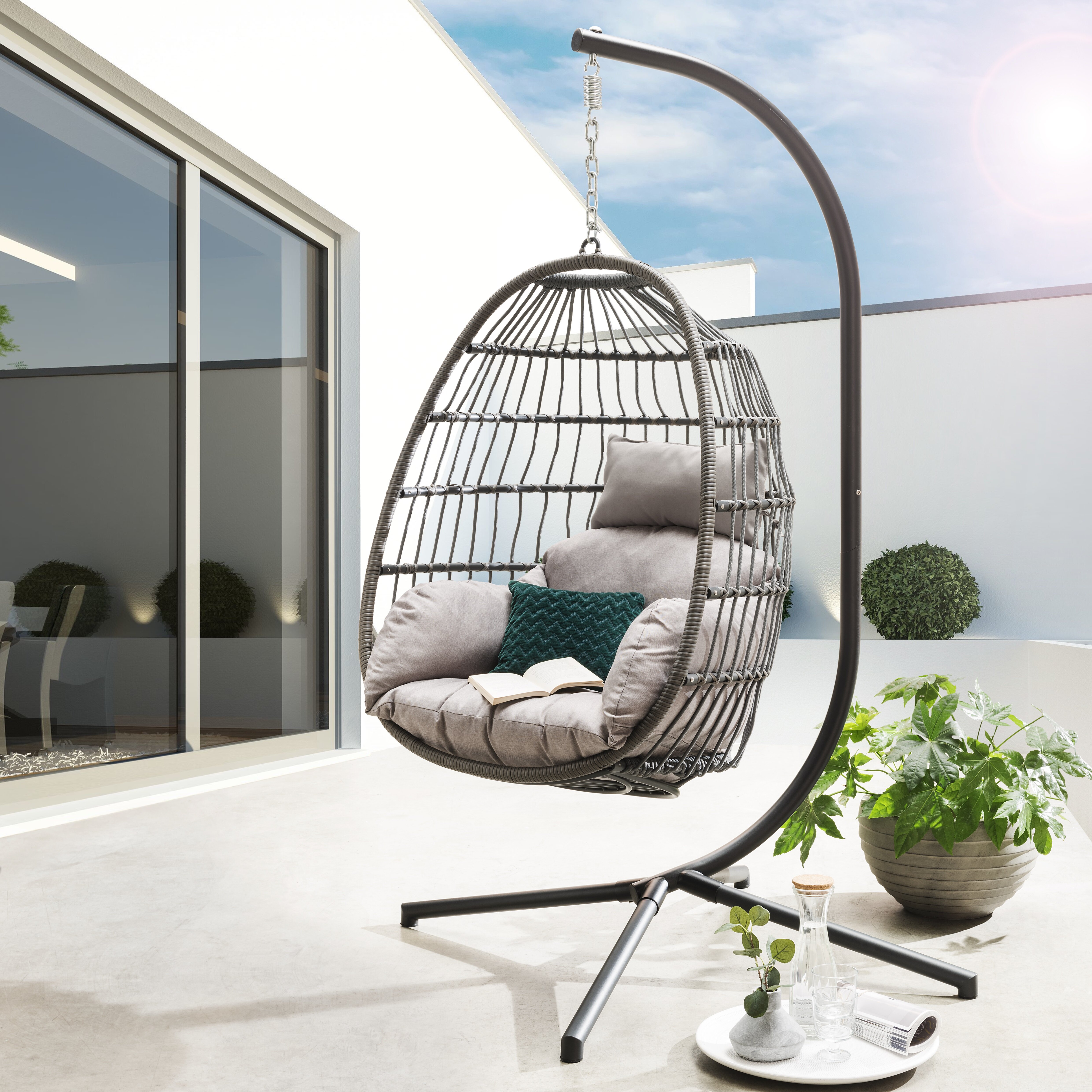 Bay Isle Home Vasilia Swing Chair With Stand Wayfair Co Uk