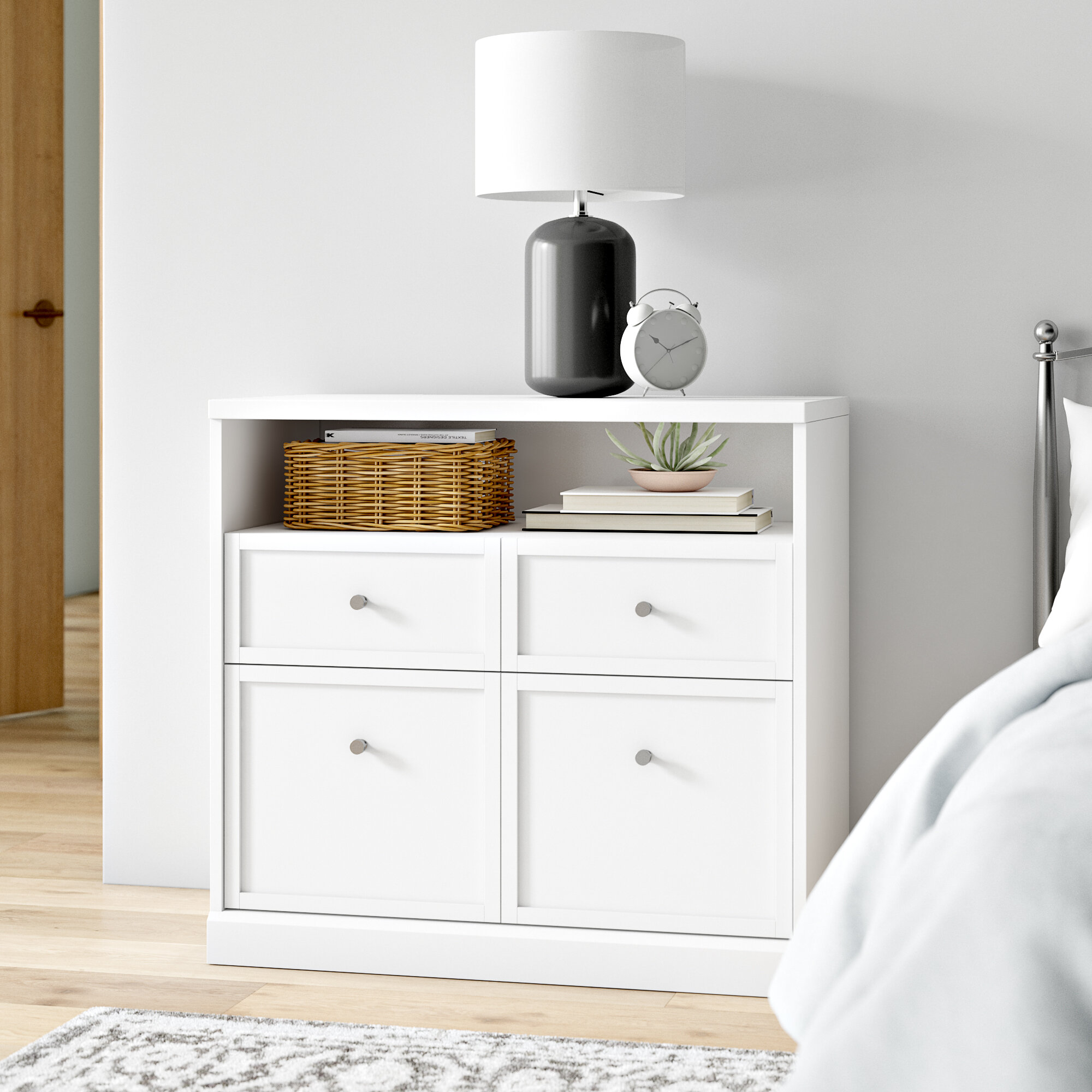 White Country 3 Chest of Drawers Hallway Bedside Table Storage Unit Cabinet 
