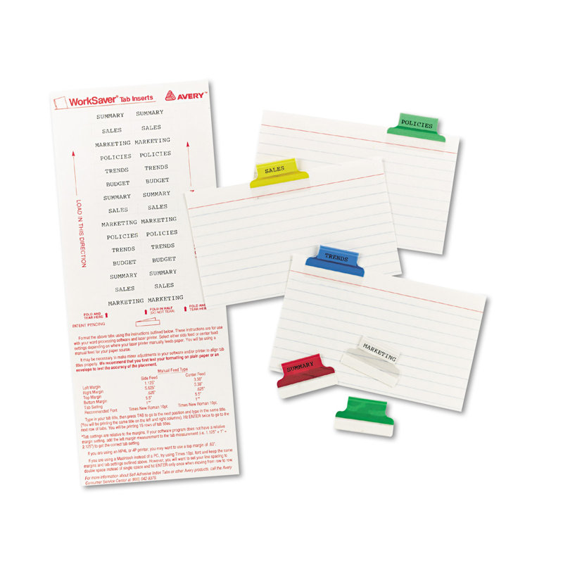 Self-Adhesive Tabs with White Printable Inserts, 1 Inch,, 25/Pack