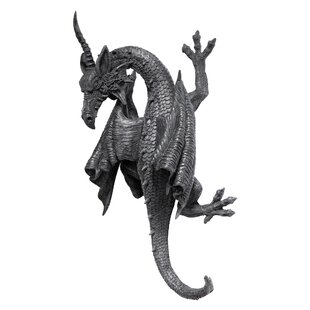Drachen Skulptur Figur Dragon Mystik Deko Wanddeko Drache zum Aufhängen ca 60cm 