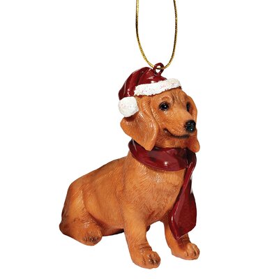 Design Toscano Dachshund Holiday Dog Ornament Sculpture