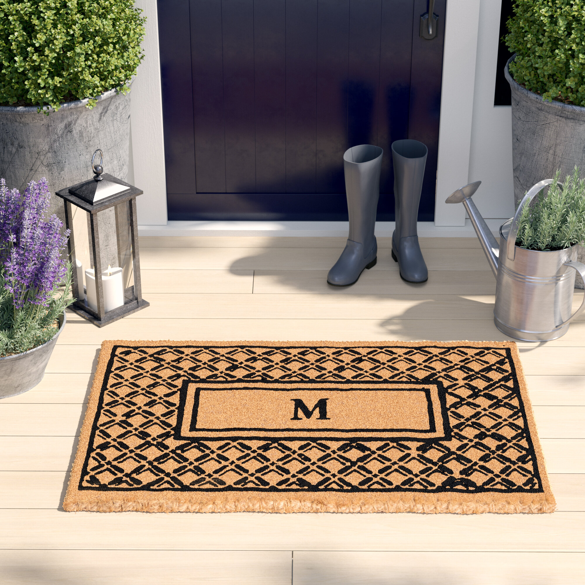 Belamy Monogrammed Welcome Outdoor Door Mat