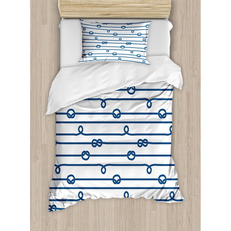 Sailor Knots Marine Print Navy Blue Quilted Coverlet Pillow Shams Set Quilts Bedspreads Coverlets Bedding