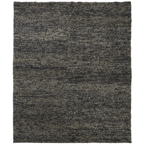 17 Stories Handmade Wool Gray/Taupe/Black Rug | Wayfair