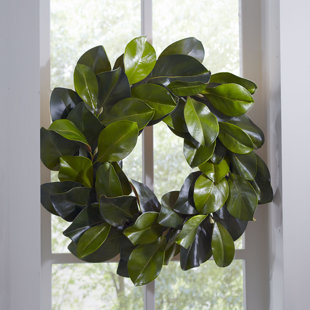 Faux Magnolia Wreath Wayfair Faux Magnolia Leaf Wreath