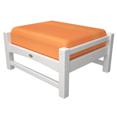 Trex Outdoor Rockport Club Ottoman Colour: Classic White / Tangerine
