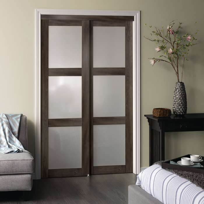 Erias Home Designs Baldarassario 3 Lite 2 Panel MDF Sliding Interior ... Erias Home Designs Baldarassario 3 Lite 2 Panel MDF Sliding Interior ...