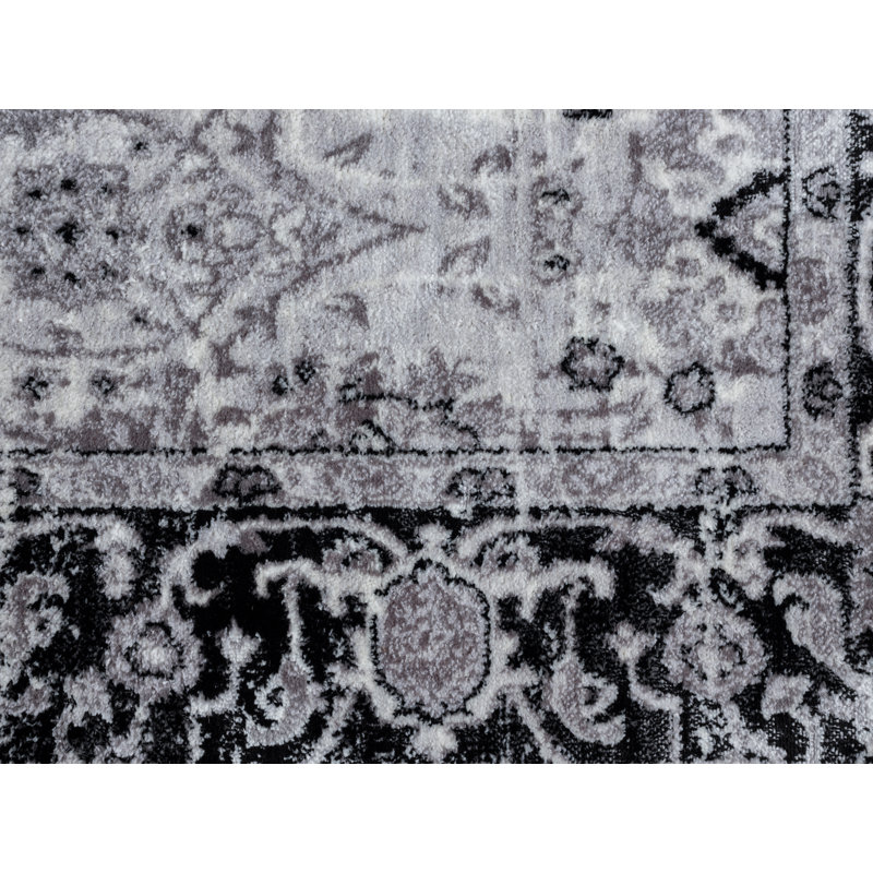 World Menagerie Bessoir Power Loom Black Ivory Rug Wayfair