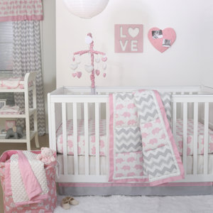 Ellie Pretty Patch 4 Piece Crib Bedding Set