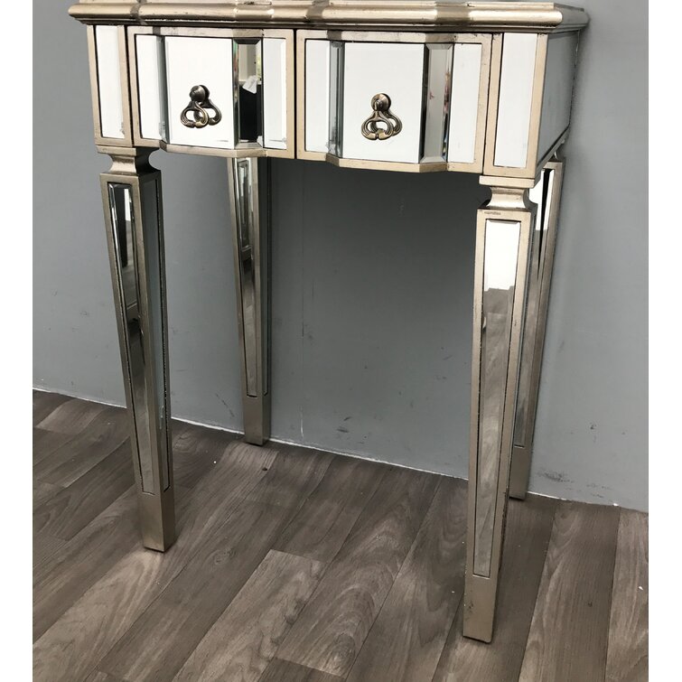 compact mirrored dressing table