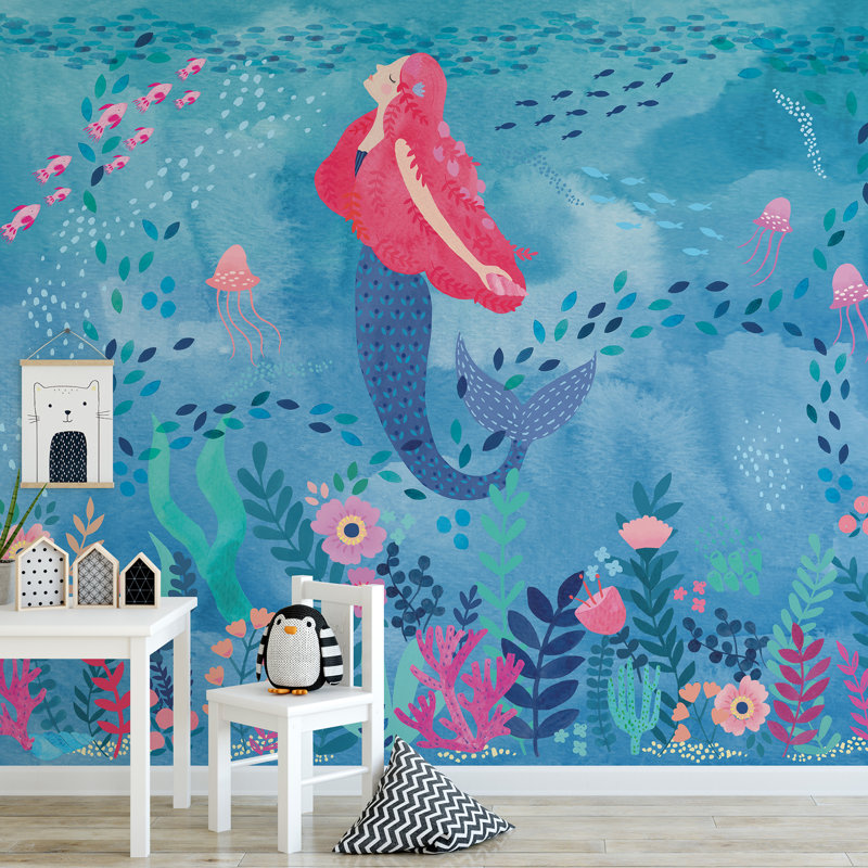 Zoomie Kids Tyringham Mermaid Magic Peel And Stick 9 83 L X 94 W