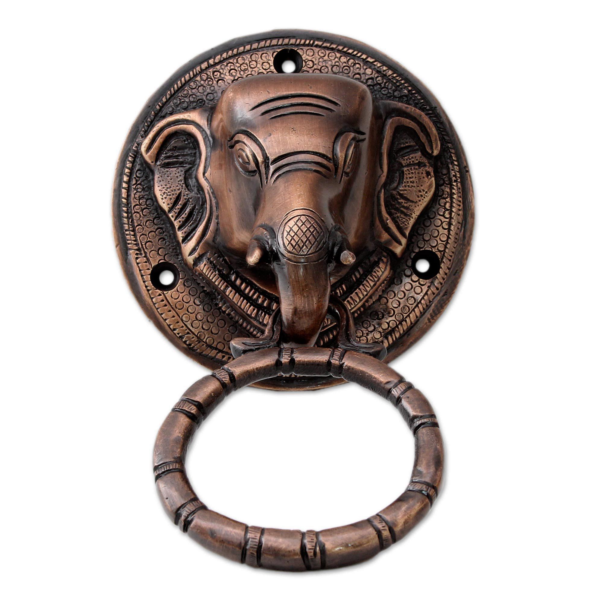 Novica Elephant Arrival Brass Door Knocker Wayfair