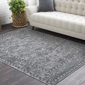 Riverbend Traditional Floral Gray/Charcoal Area Rug