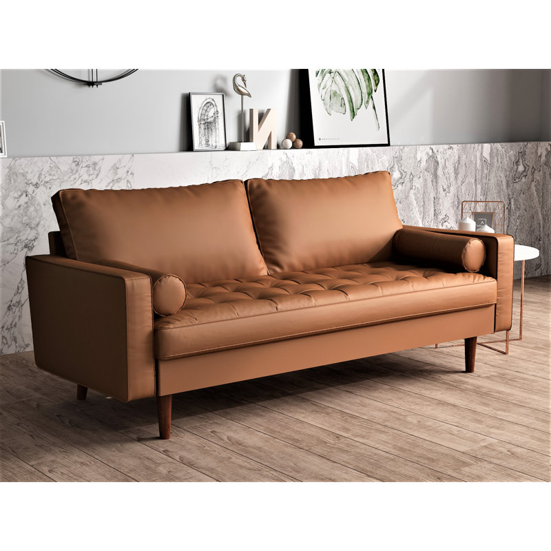 Williston Forge Payan Faux Leather 69 68 Wide Square Arm Sofa Reviews