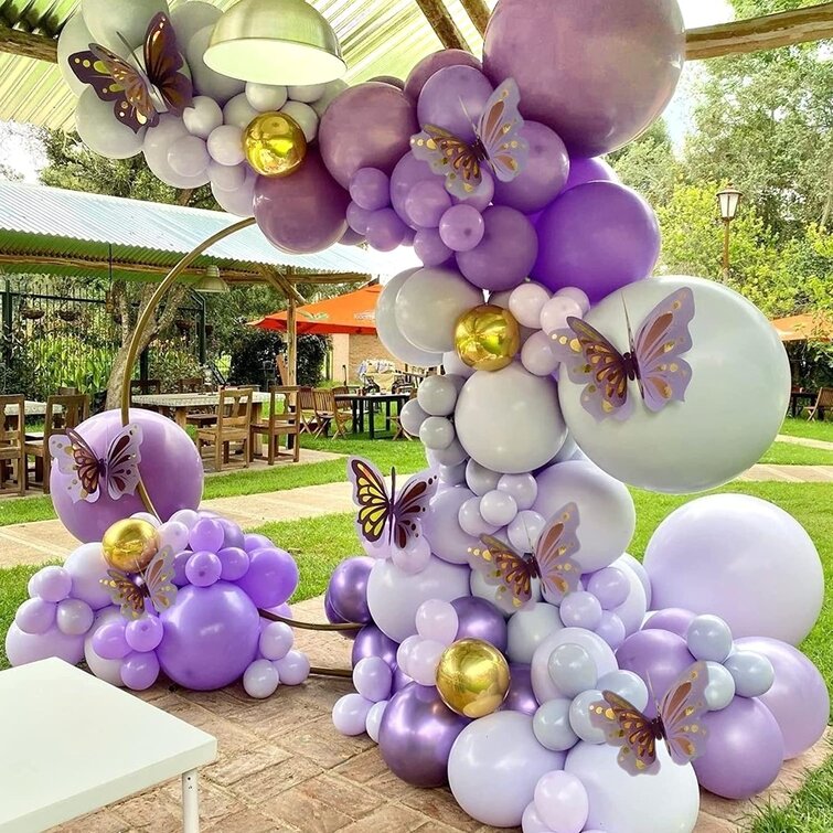 24 pc Beautiful Colorful Butterfly Latex Balloons Party Decoration Garden Flower