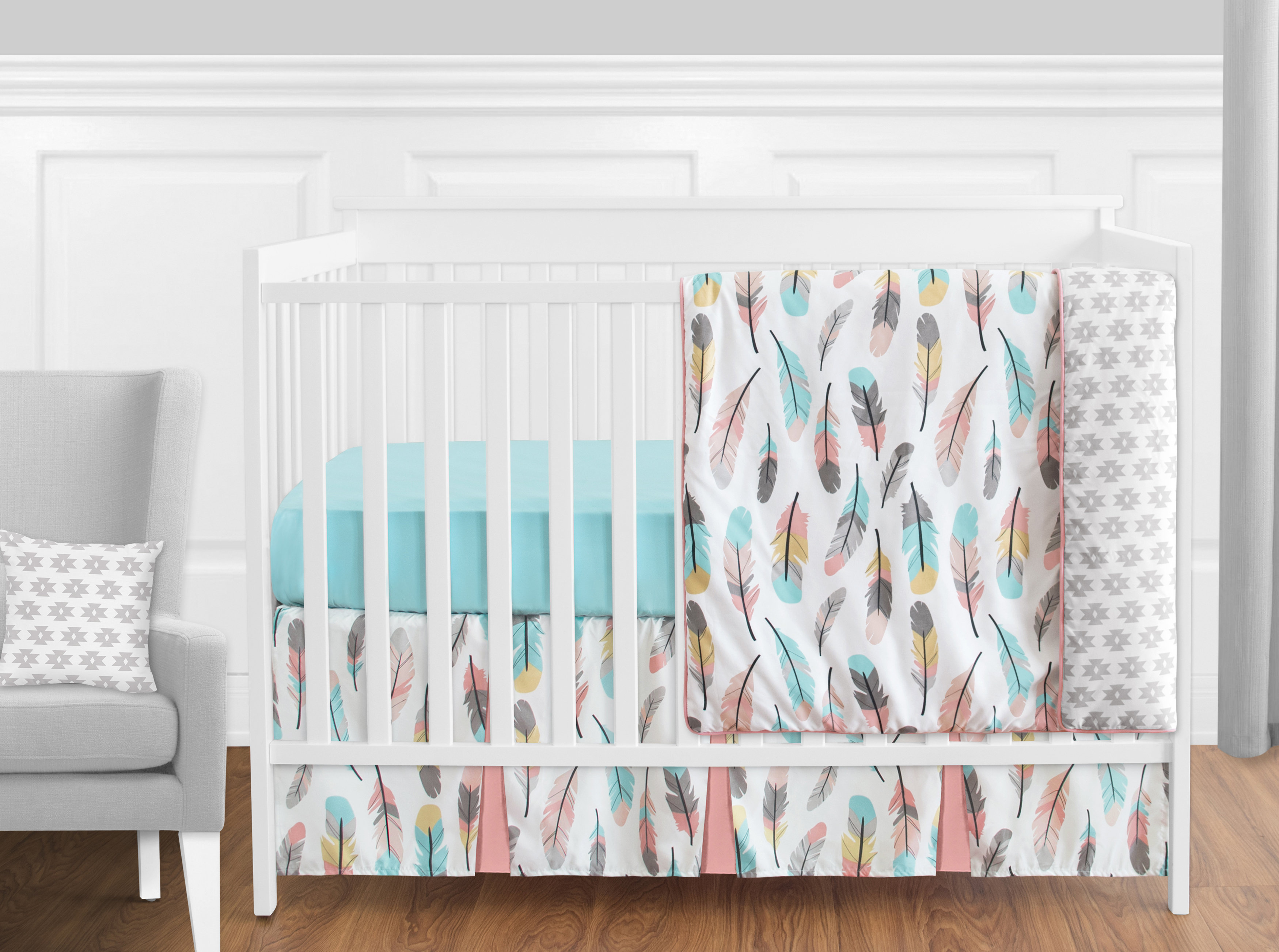 turquoise crib bedding