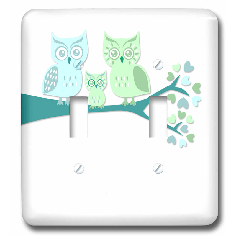 3drose Cute Owl Family With Baby Boy 2 Gang Toggle Light Switch Wall Plate Wayfair