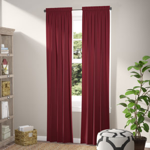 Alannah Twill Solid Semi-Sheer Rod Pocket Single Curtain Panel