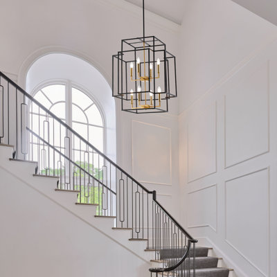 8 Light Pendant in Transitional Style - 22 Inches Wide by 28 Inches High Open Frame Cage