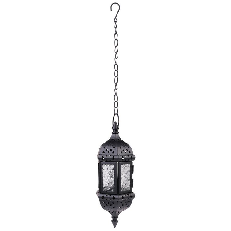 Metal Antique Effect Hanging Moroccan Style Candle Lantern Tea Light Holder 