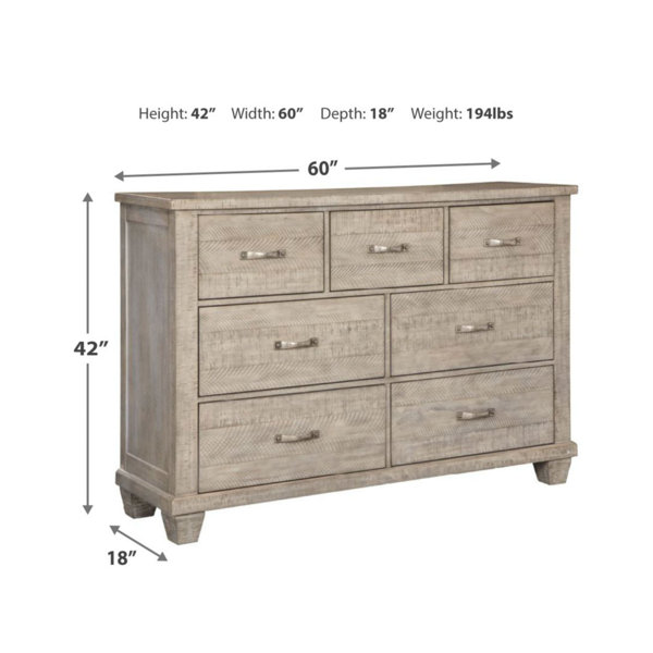 Gracie Oaks Bronstein 7 Drawer Double Dresser Wayfair