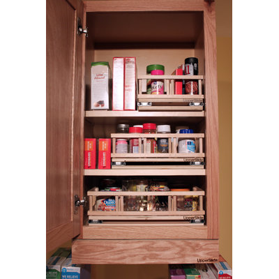 Rebrilliant Upper Cabinet Spice Rack Caddy Small Pull Out Drawer