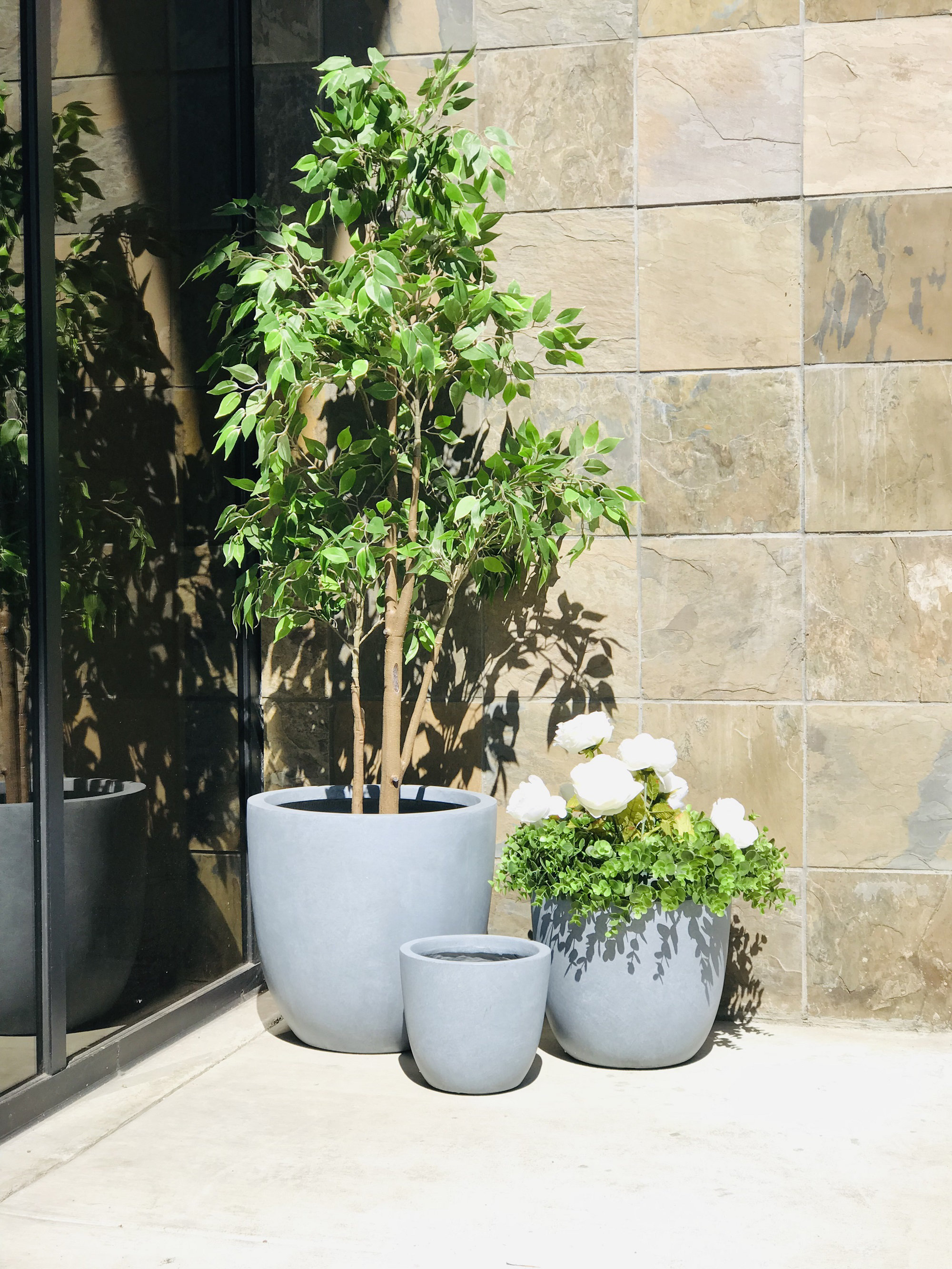 wayfair balcony planters on Brayden Studio Vokolida 3 Piece Concrete Pot Planter Set Reviews Wayfair