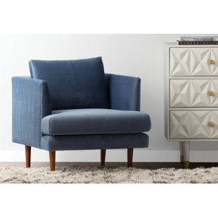 baby blue velvet chair