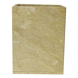 Go to store & view more images Rembrandt Home Polished Marble Waste Basket