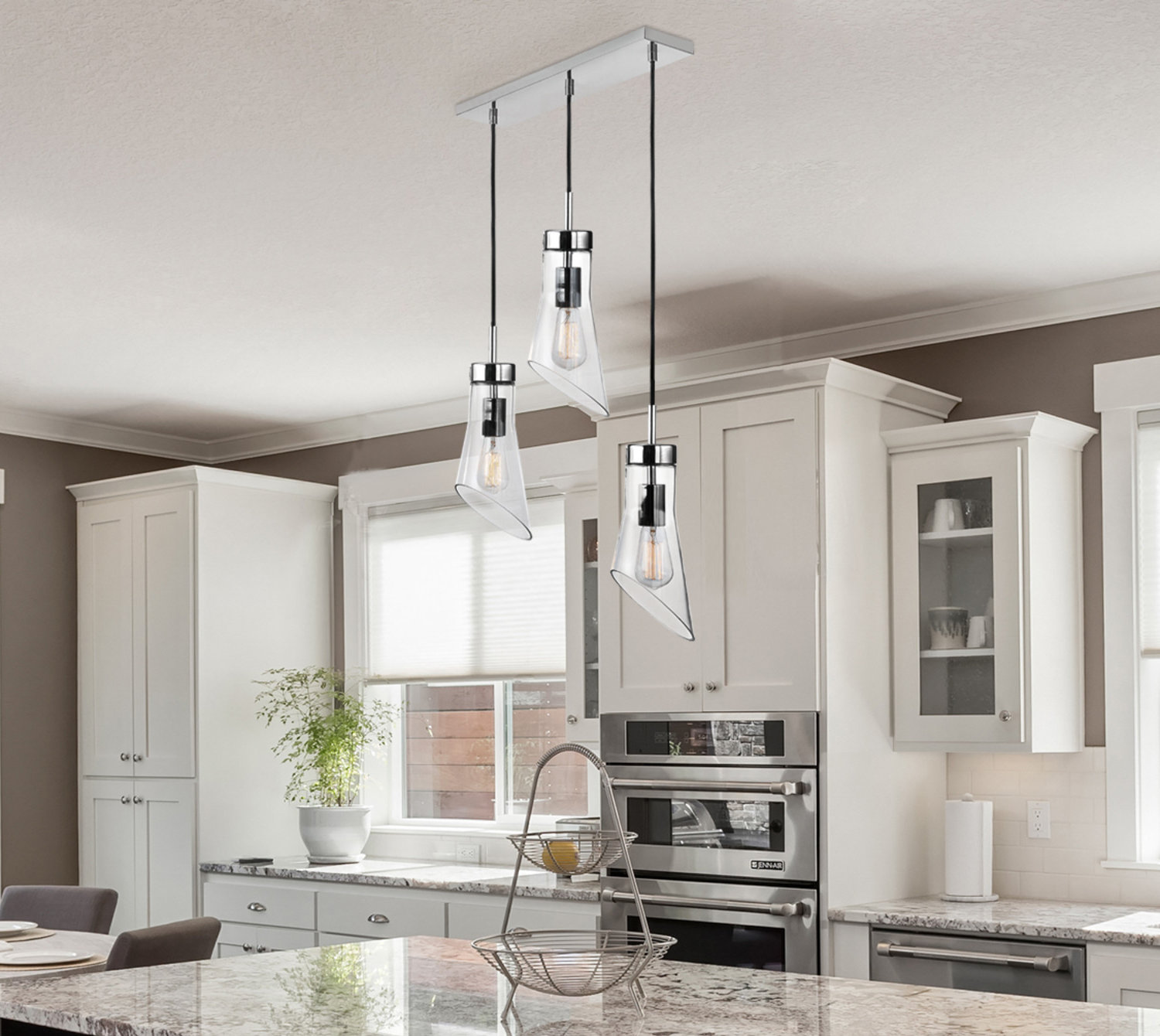 Orren Ellis Pamella 3 Light Kitchen Island Linear Pendant Light Kitchen Island Linear Pendant