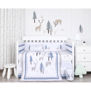solid navy blue crib bedding