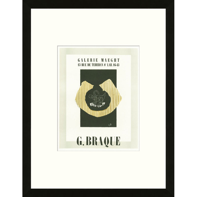School of Paris 'Galerie Maeght Paris 1946' by Georges Braque Framed Vintage Lithograph