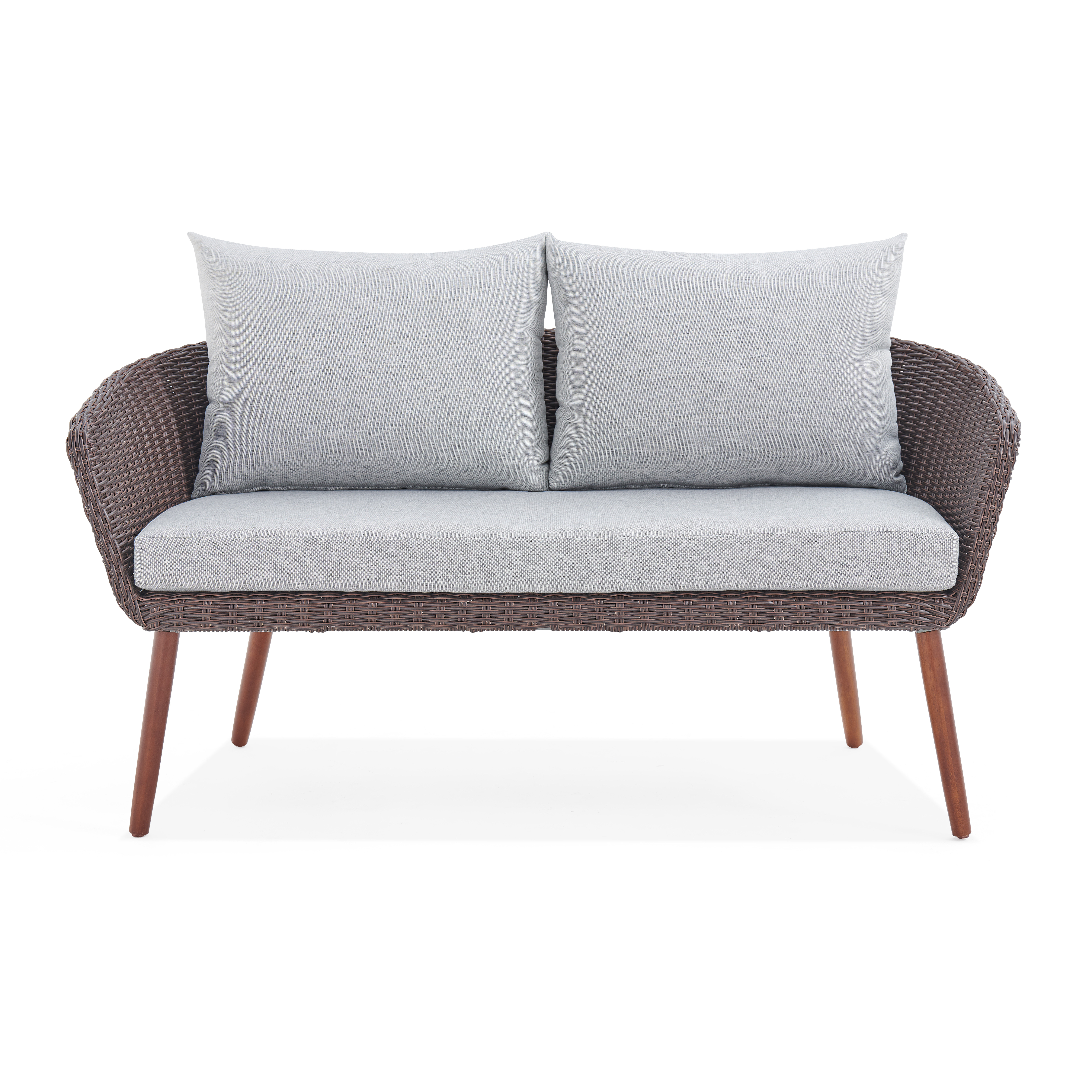 Highland Dunes Panek Two Seat Outdoor Bench With Cushions
