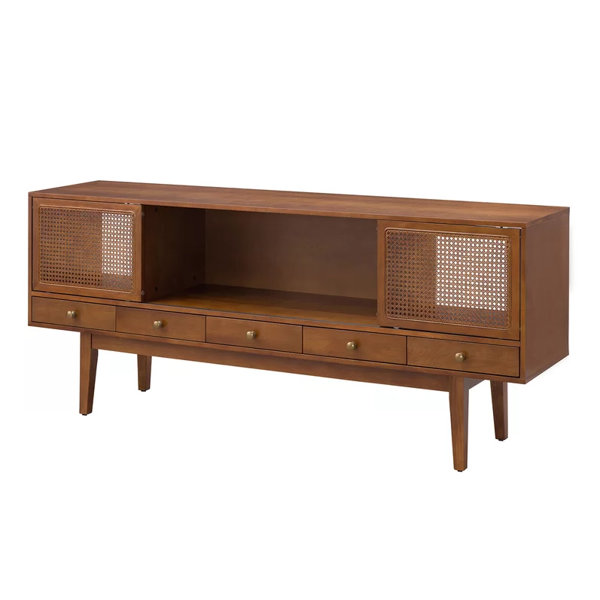 Unfade Memory Mid Century Modern TV Media Stand Wooden Console with Storage 63x11.8x17.7 
