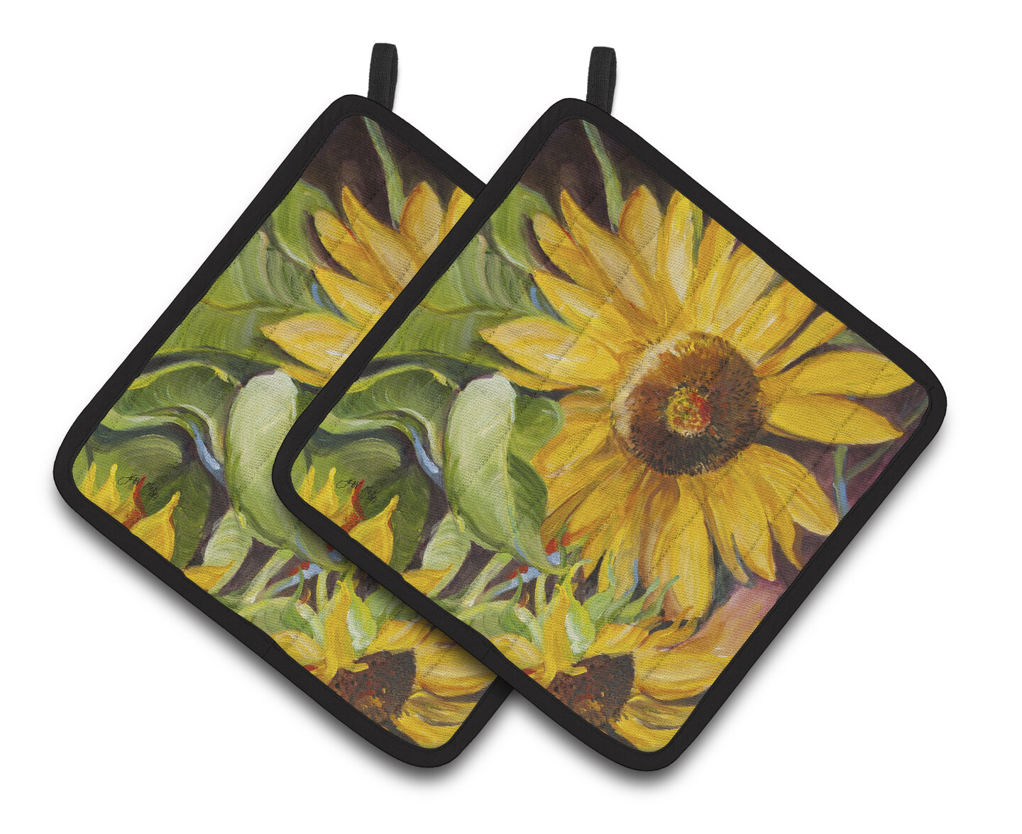 Sunflowers:-Choice Of Potholders or Oven mitt or Kitchen towels or BUY Set SAVE 