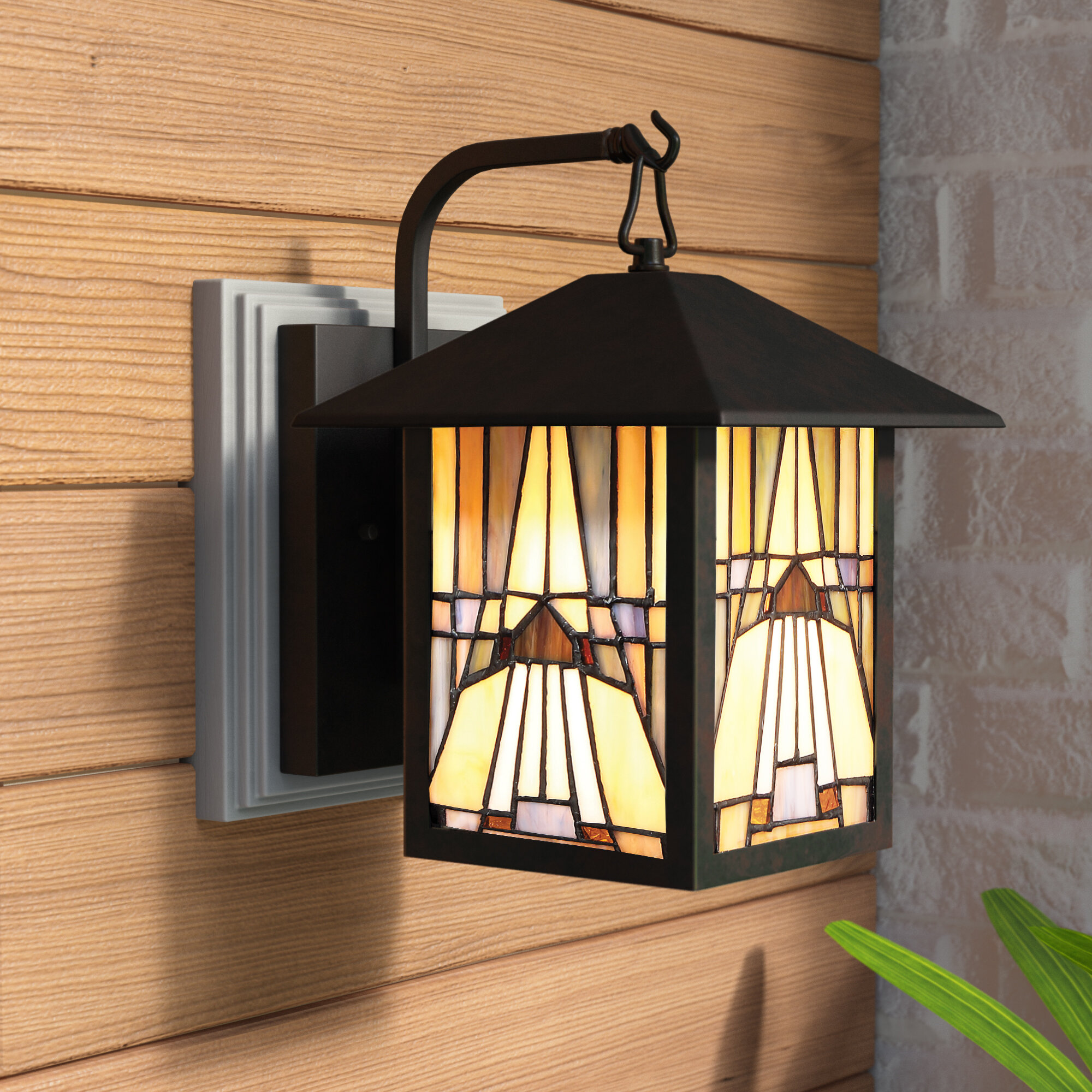 stained glass exterior lights