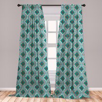 108 X 63 Hand Drawn Dreamcathcher Folkloric Birds Image Living Room Bedroom Window Drapes 2 Panel Set Ambesonne Tribal Curtains Teal Coral 