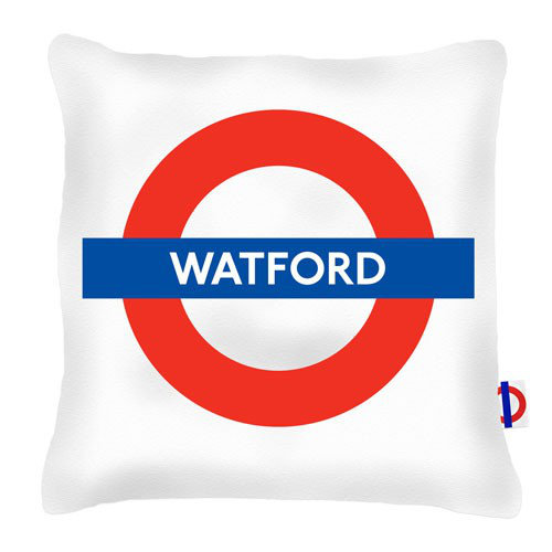 Gulf Breeze Watford Tube Station Cushion with Filling London Transport