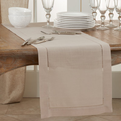 Cargile Solid Color Table Runner Winston Porter Size: 90" x 16", Color: Taupe